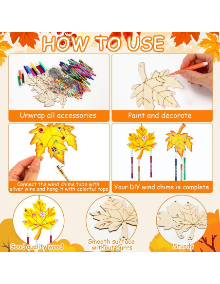Kit de Campanas de Viento de Otoño DECYOOL 14 Piezas DIY