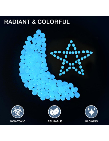 Piedras Luminosas Oubest 150PCS 2cm Multicolor para Jardín