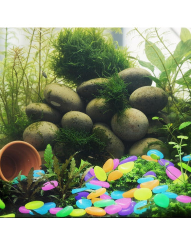 100 Piedras Luminiscentes Multicolor Sorcristy para Acuarios