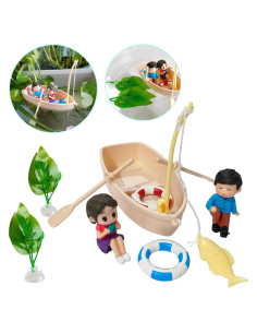 Decoración de Acuario Cyrading Barco Flotante 15x10 cm