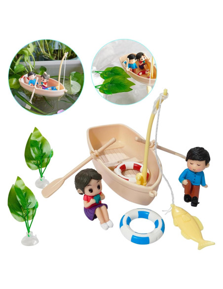 Decoración de Acuario Cyrading Barco Flotante 15x10 cm