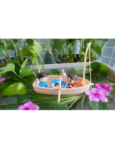 Decoración de Acuario Cyrading Barco Flotante 15x10 cm