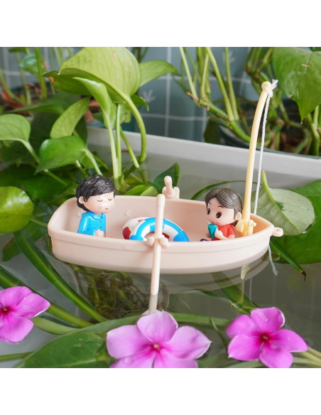 Decoración de Acuario Cyrading Barco Flotante 15x10 cm