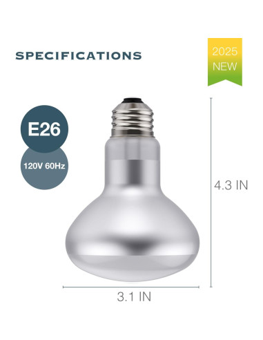 Lámpara de Calor ReptiKing 75W para Reptiles - Paquete de 2