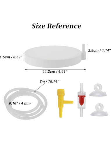 Piedra de aire para acuarios CAPASTEC 10 cm con tubo y ventosas