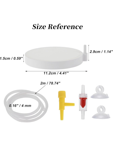 Piedra de aire para acuarios CAPASTEC 10 cm con tubo y ventosas