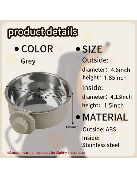 Cuencos de Acero Inoxidable para Mascotas MRSXXNTY 2 Pcs S