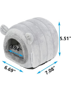 Cueva Nido para Hámster y Erizo YOGURTCK Gris 18x17x14 cm 2