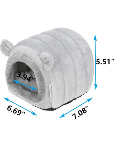 Cueva Nido para Hámster y Erizo YOGURTCK Gris 18x17x14 cm
