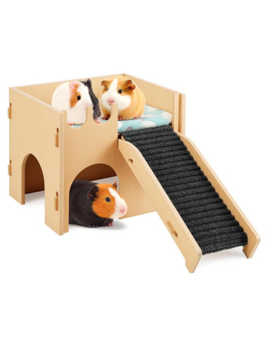 Casa para Cobayas y Hámsters Pawaboo, Madera 30x25x25cm