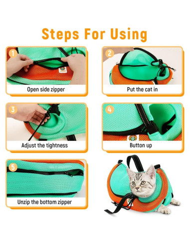 Bolsa de Aseo y Transporte para Gatos AWOOF Ajustable 43.9x26.9cm