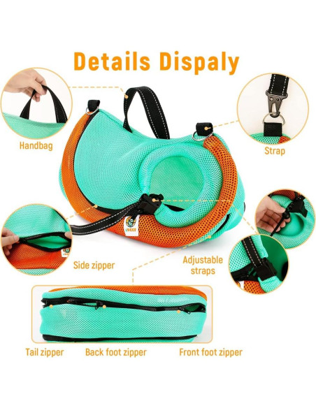 Bolsa de Aseo y Transporte para Gatos AWOOF Ajustable 43.9x26.9cm