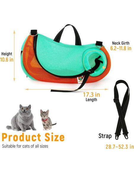 Bolsa de Aseo y Transporte para Gatos AWOOF Ajustable 43.9x26.9cm