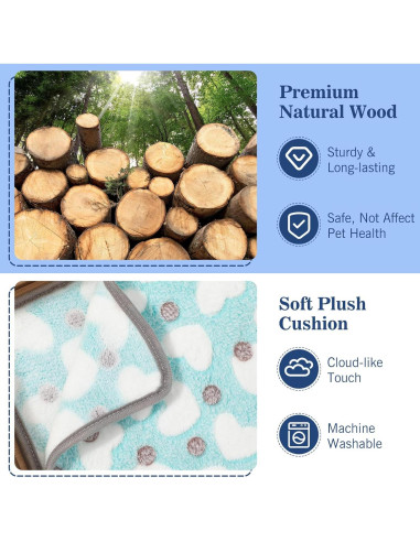 Casa para Cobayas y Hámsters Pawaboo, Madera 30x25x25cm