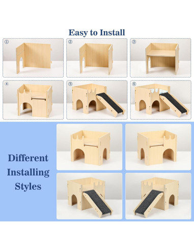 Casa para Cobayas y Hámsters Pawaboo, Madera 30x25x25cm