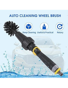 Cepillo de limpieza de llantas HEEPDD con conexión a manguera 2