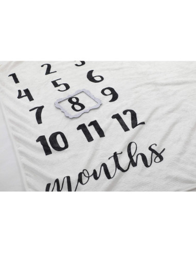 Manta de Hitos Mensuales Besbaby Elefante Azul 119x102cm