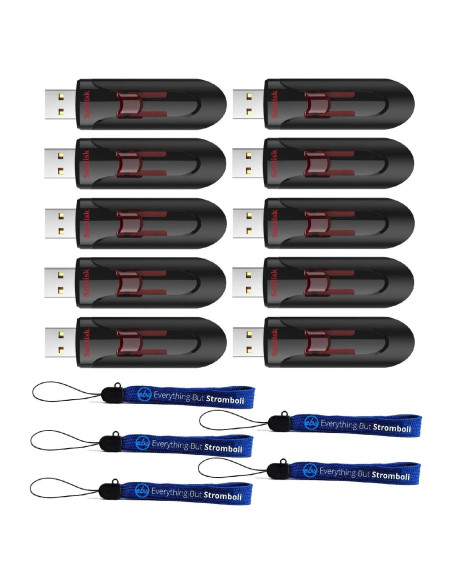 Paquete de 10 Pendrives SanDisk Cruzer Glide 3.0 64GB USB Paquete de 10 Pendrives SanDisk Cruzer Glide 3.0 64GB USB