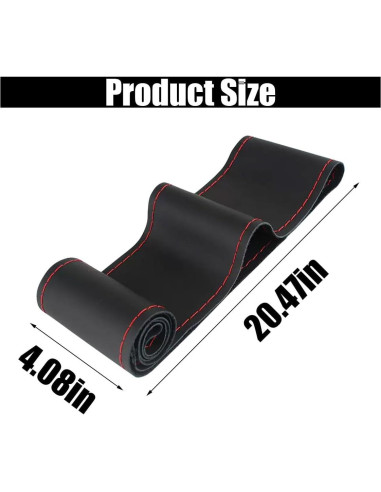 Cubierta de Volante de Cuero Genuino GLSOWEE 15 Pulgadas