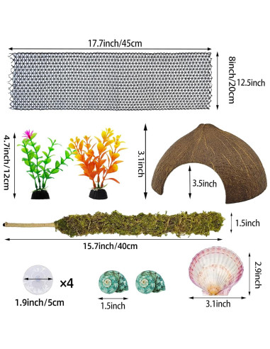 Accesorios para Cangrejo Ermitaño Hamiledyi 8PCS - Juguetes de Escalada y Escondite