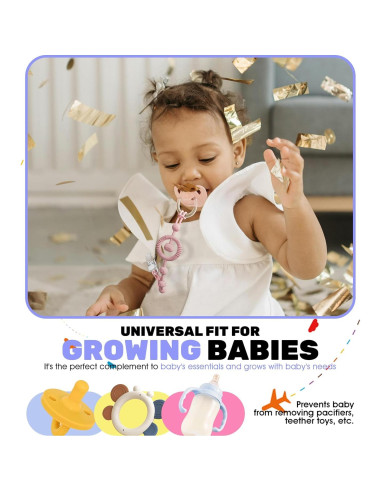 Clip de Chupete Neepanda - Silicona Segura, Paquete de 3