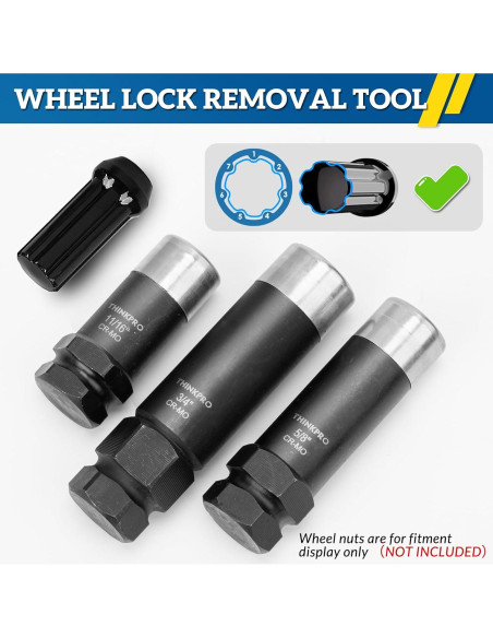 Juego de Enchufes para Tuercas de 7 Puntas Thinkpro 3 Piezas