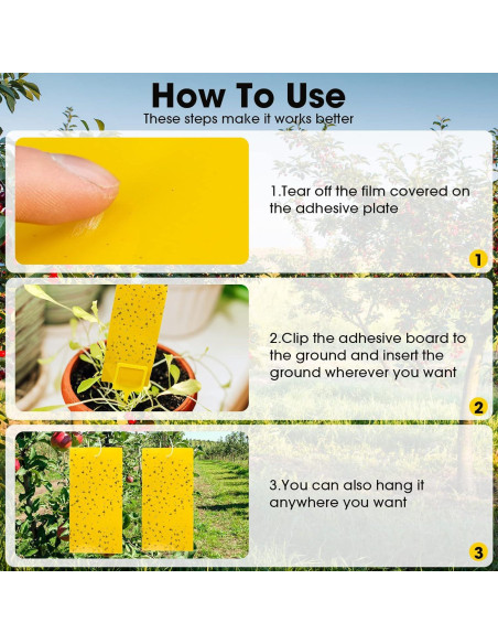 Trampas Adhesivas para Mosquitos Qualirey 220 Pcs Amarillo