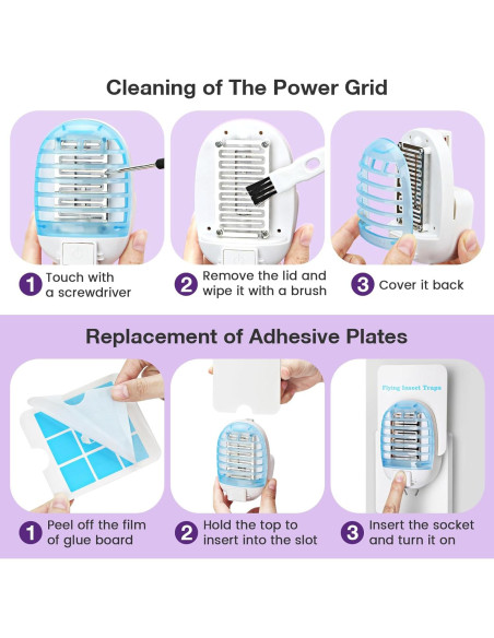 12 Tarjetas de Pegamento Repuesto Bammy para Trampas de Moscas