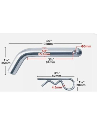 Pasador y Clip de Remolque xamily 5/8" Alta Resistencia