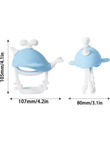 Mordedor de Silicona PandaEar Ballena para Bebés 0-12 Meses