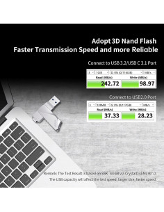 Pendrive SSK 64GB USB C y USB A 3.2 Velocidad 200MB/s 2