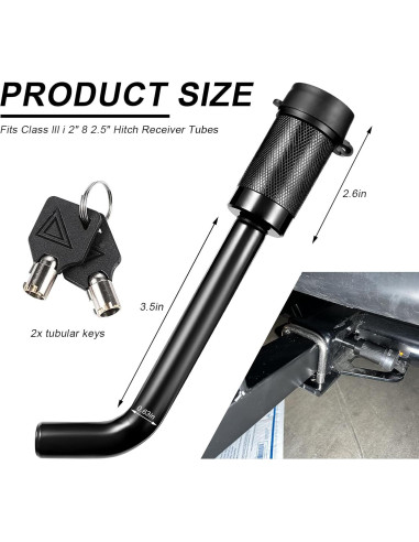 Cerradura de receptor de enganche MUQIDA 5/8" antirrobo