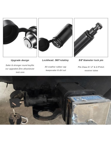 Cerradura de receptor de enganche MUQIDA 5/8" antirrobo