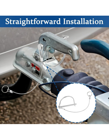 2 Pasadores de Bloqueo BADAO para Remolque 6.3mm x 80mm