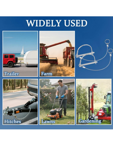 2 Pasadores de Bloqueo BADAO para Remolque 6.3mm x 80mm