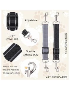 Clip de Seguridad para Collar de Perro ElevateTech 2Pcs Ajustable 2