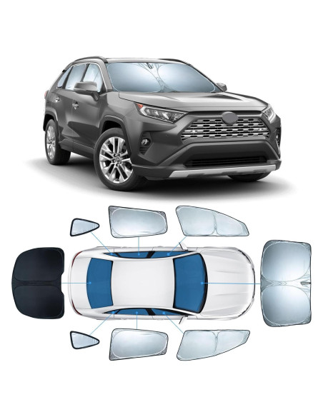 Sombrillas para Parabrisas ZOIBV 8 PCS para Toyota RAV4 2019-2025