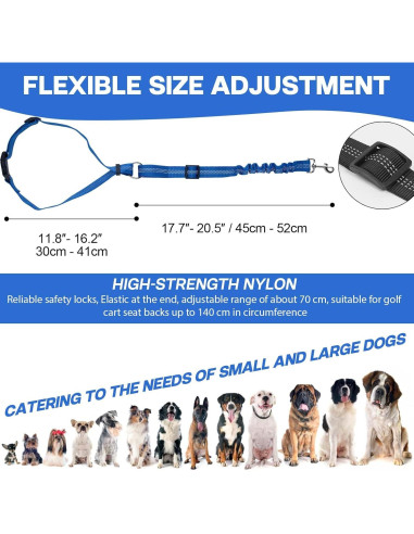 Correa de Seguridad para Perros Hezaosth Azul Ajustable