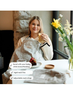 Cubierta de Lactancia TISU Margarita Beige - Muselina Algodón 2