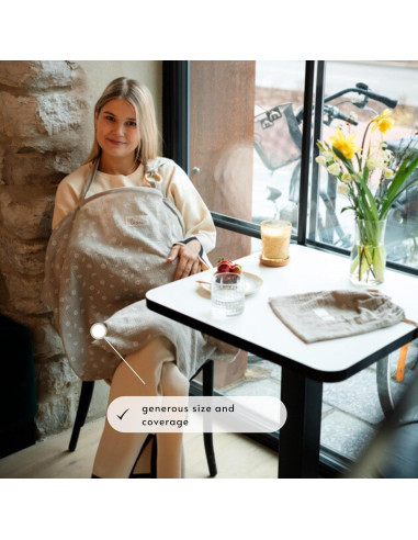 Cubierta de Lactancia TISU Margarita Beige - Muselina Algodón