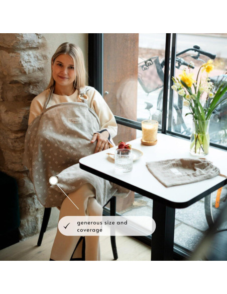 Cubierta de Lactancia TISU Margarita Beige - Muselina Algodón