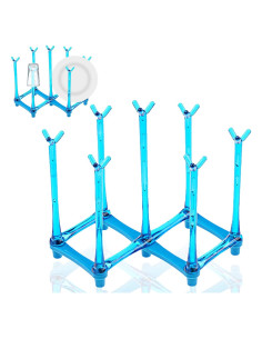 Soporte de Secado Retráctil PCTC para Tazas y Botellas - Azul