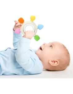 Anillo de Dentición de Silicona Colorido - Mordedor Seguro 10.67 cm 2