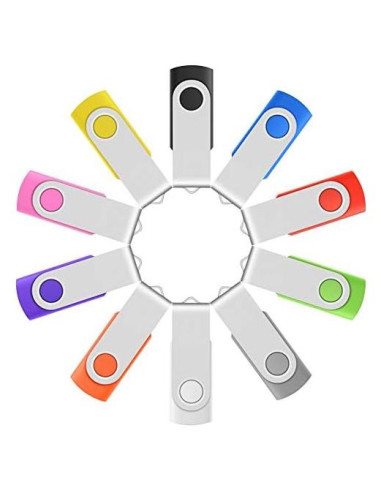 Unidad Flash USB 2.0 Enfain 1GB Paquete de 10 Colores Mixtos