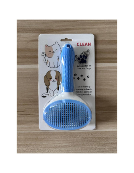 Cepillo Autolimpiante para Mascotas Loro Essentials - Azul