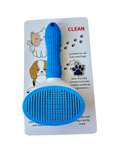 Cepillo Autolimpiante para Mascotas Loro Essentials - Azul
