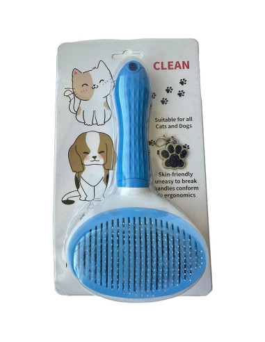 Cepillo Autolimpiante para Mascotas Loro Essentials - Azul