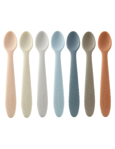 Cucharas de Silicona para Bebés PandaEar - Pack de 7 Utensilios