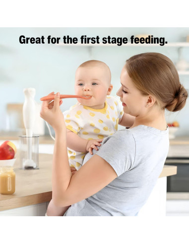 Cucharas de Silicona para Bebés PandaEar - Pack de 7 Utensilios