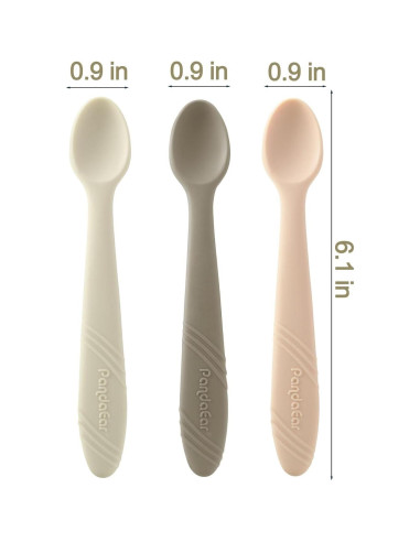 Cucharas de Silicona para Bebés PandaEar - Pack de 7 Utensilios